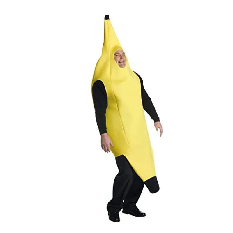Halloween Adult Funny Cosplay Fruit Vegetable Costume Banana Carnival Dress up Outfit Couple Party Purim Fancy Dress Stage Show