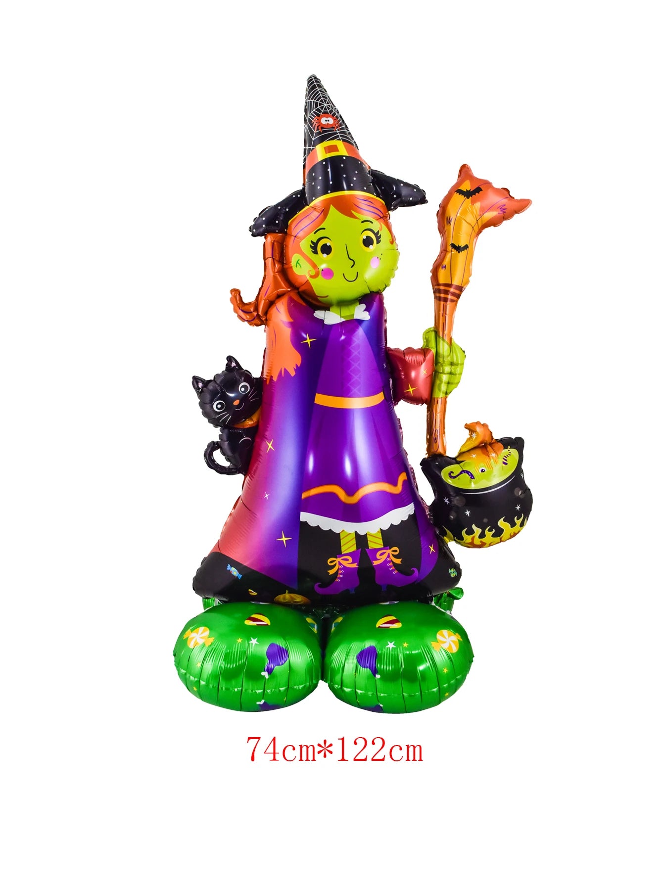 1Set Giant Stand Pedestal Halloween Foil Balloons Pumpkin Ghost Witch Balloon Ghost Tree Halloween Party Decorations
