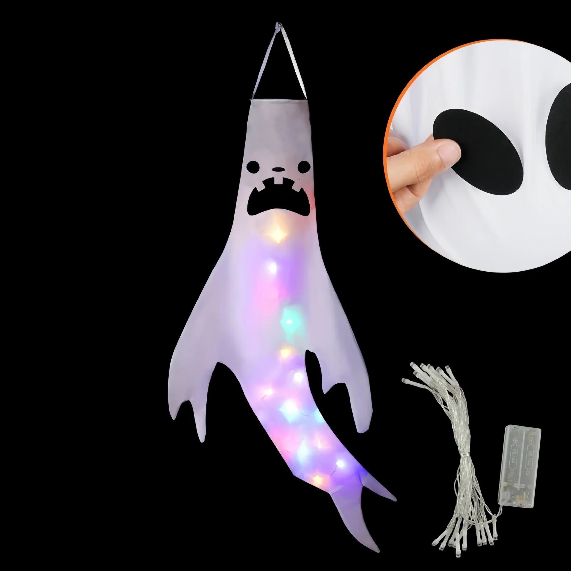 Halloween LED Large Outdoor Hanging Ghost Lights Halloween Party Decoration DIY Emoticons Glow Ghost Lights Horror Props Bar