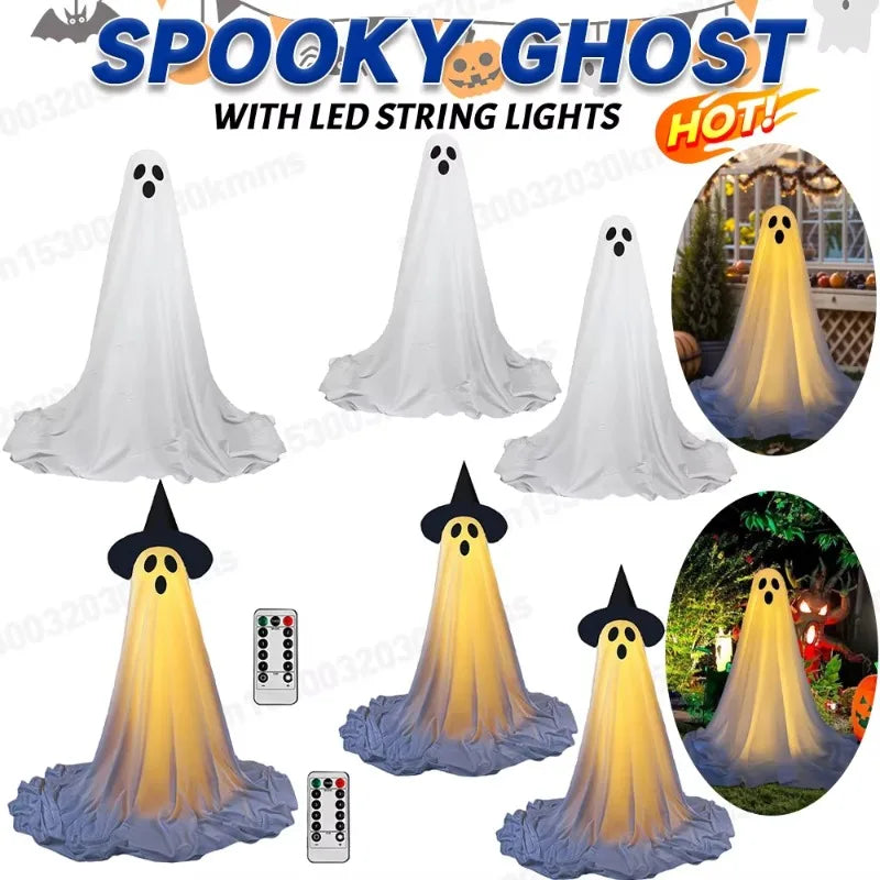 Ghost Spooky Halloween Decor Battery Light Home Ghost Front Porch Yard Courtyard Standing Halloween Horror Decoration