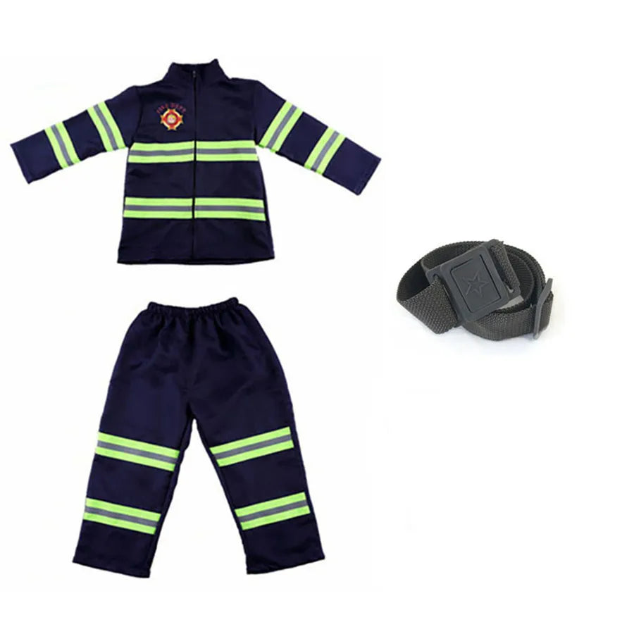 Halloween Firefighter Cosplay Costume for Kids Adults Boys Girls Carnival Party S-Sam Fireman Uniform Toys Outfits Work Clothing