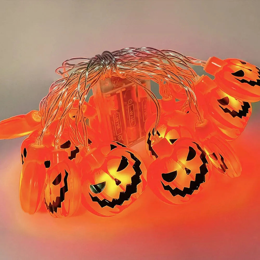 Halloween Decoration LED String Lights,Pumpkin Ghost Spider Web Hanging Lamp,Home Outdoor Lantern Props