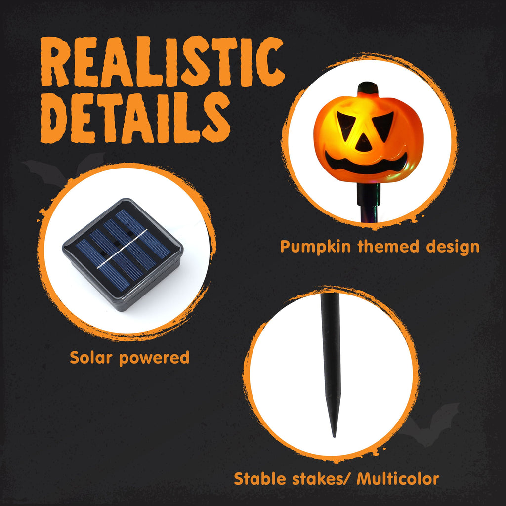 10 Pack Halloween Decorations Lighted Pumpkin Pathway Lights Stakes,Outdoor Jack-O-Lantern Waterproof Decorations,Scary Halloween Party Props Outdoor Yard Decor