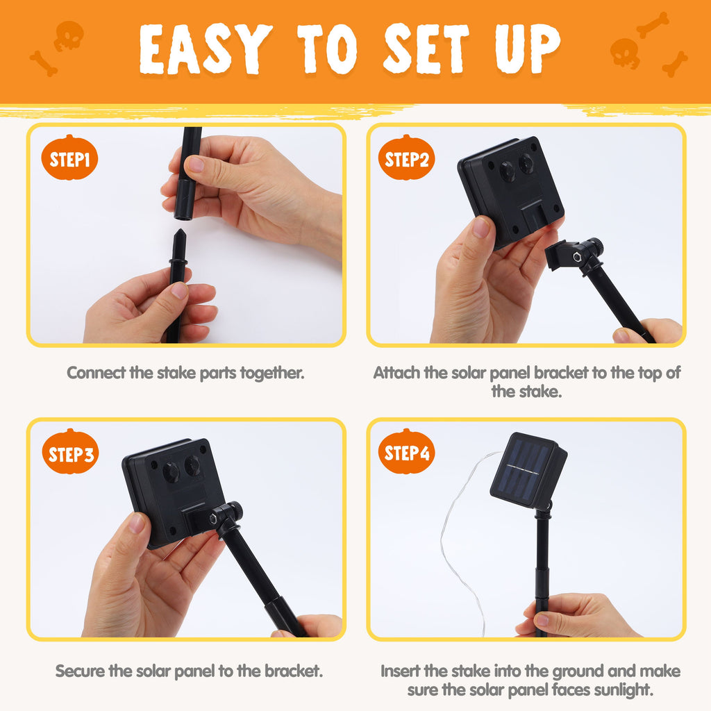 10 Pack Halloween Decorations Lighted Pumpkin Pathway Lights Stakes,Outdoor Jack-O-Lantern Waterproof Decorations,Scary Halloween Party Props Outdoor Yard Decor