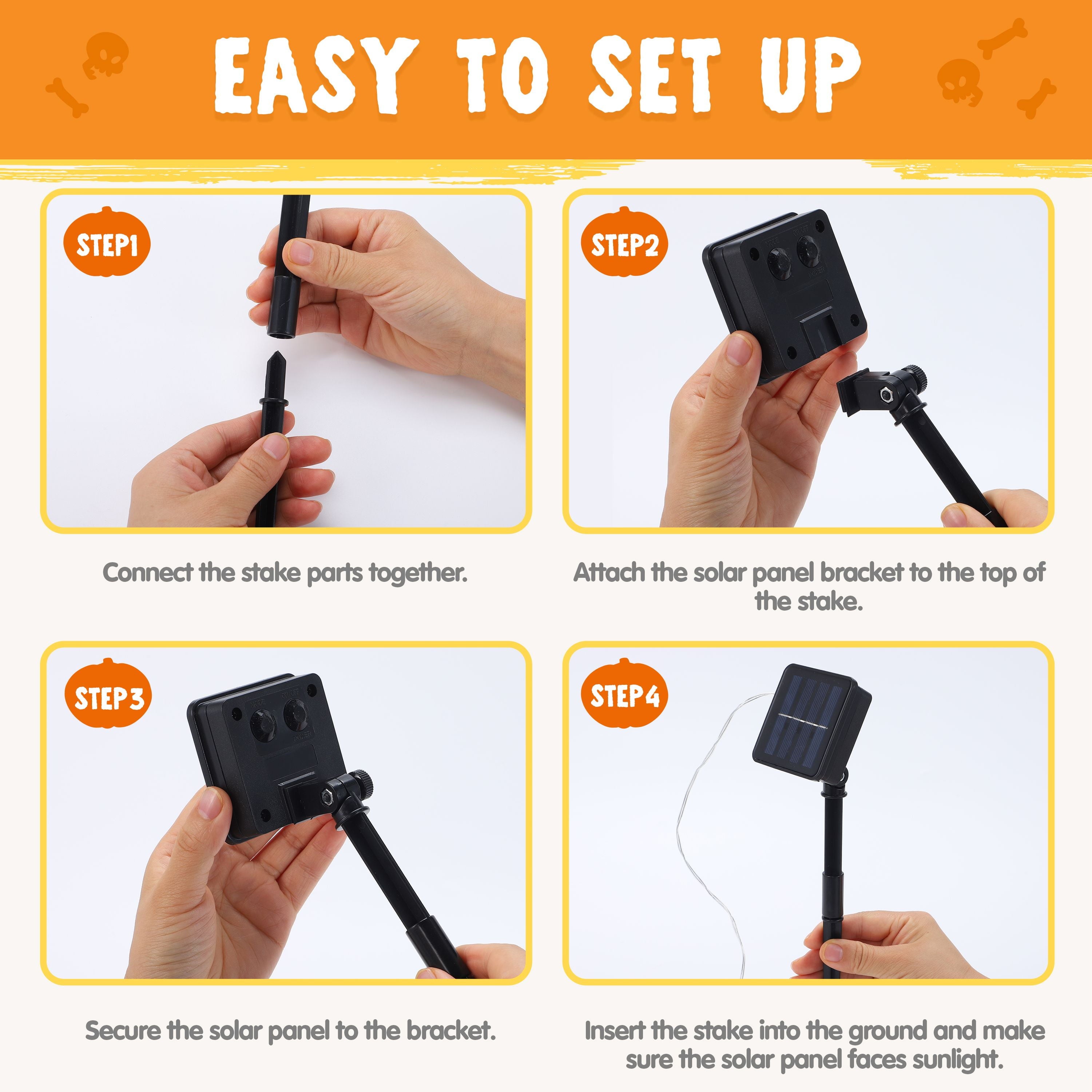 10 Pack Halloween Decorations Lighted Pumpkin Pathway Lights Stakes,Outdoor Jack-O-Lantern Waterproof Decorations,Scary Halloween Party Props Outdoor Yard Decor